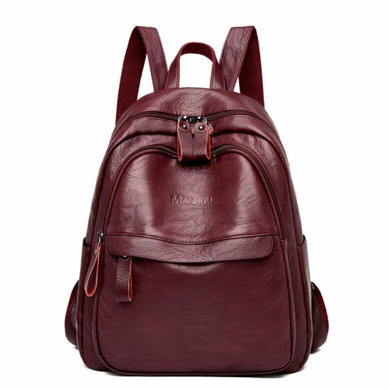 Sac à dos femme style vintage en cuir PU - Rouge - Cuir Sac à main