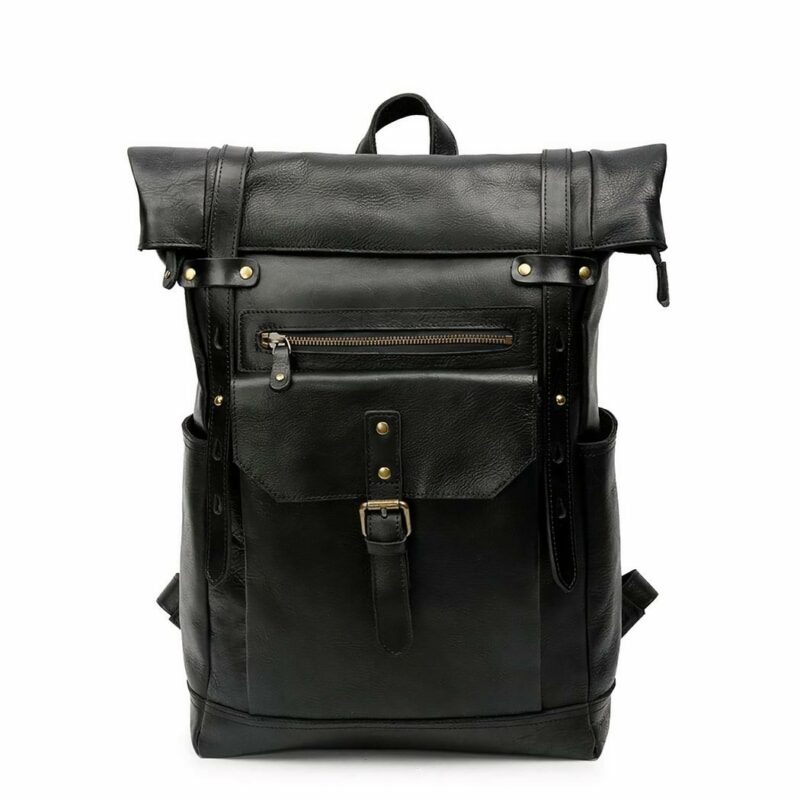 Sac à dos de vélo en cuir - Noir - Sac Sac à dos
