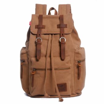 Sac à dos en toile pour homme - Marron - Sac à dos scolaire Sac à dos