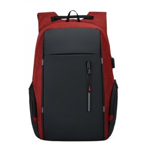 Sac à dos décontracté avec chargeur USB - Rouge - Sac à dos pour ordinateur portable Sac à dos