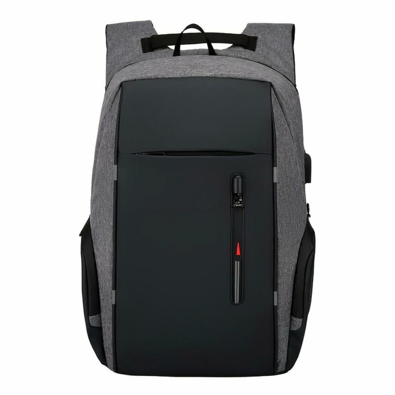 Sac à dos décontracté avec chargeur USB - Gris - Sac à dos pour ordinateur portable Sac à dos