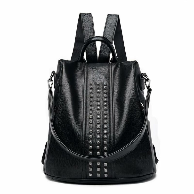 Sac à dos élégant en polyester pour femme - Noir - Sac à main Sac à dos