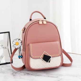Sac à dos en cuir bijou pâquerette - Rose - Sac à dos Sac