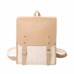 Sac à dos cuir deux tons pour femme - Kaki - Sac à main Sac à dos