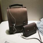 Ensemble 2 pièces sac à dos femme en cuir PU - Sac à main Sac à dos