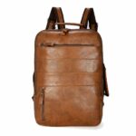 Sac à dos décontracté pour ordinateur portable marron avec un fond blanc