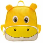 Sac à dos hippopotame pour enfant jaune avec un fond blanc
