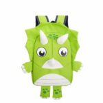 Sac à dos forme dinosaure pour enfant vert avec un fond blanc