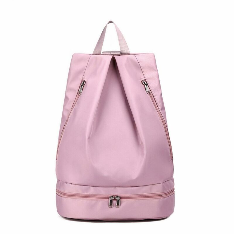 Sac à dos sport et natation pour femme rose avec un fond blanc