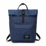 Sac à dos d'ordinateur Rolltop pour femme bleue à la mode