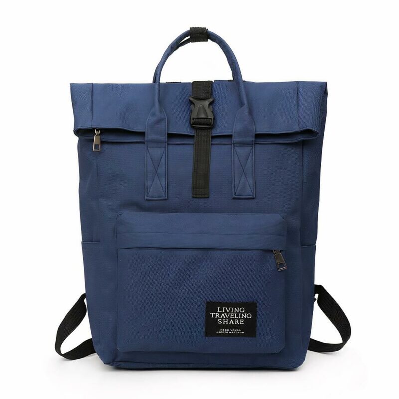 Sac à dos d'ordinateur Rolltop pour femme bleue à la mode