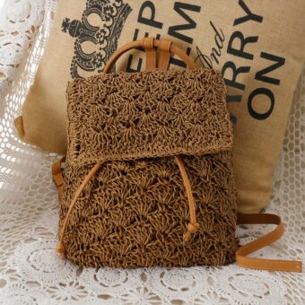 Sac à dos en paille pour femme