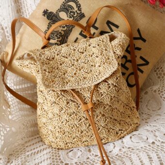 Sac à dos en paille pour femme