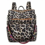 Sac à dos rétro femme motif léopard à la mode