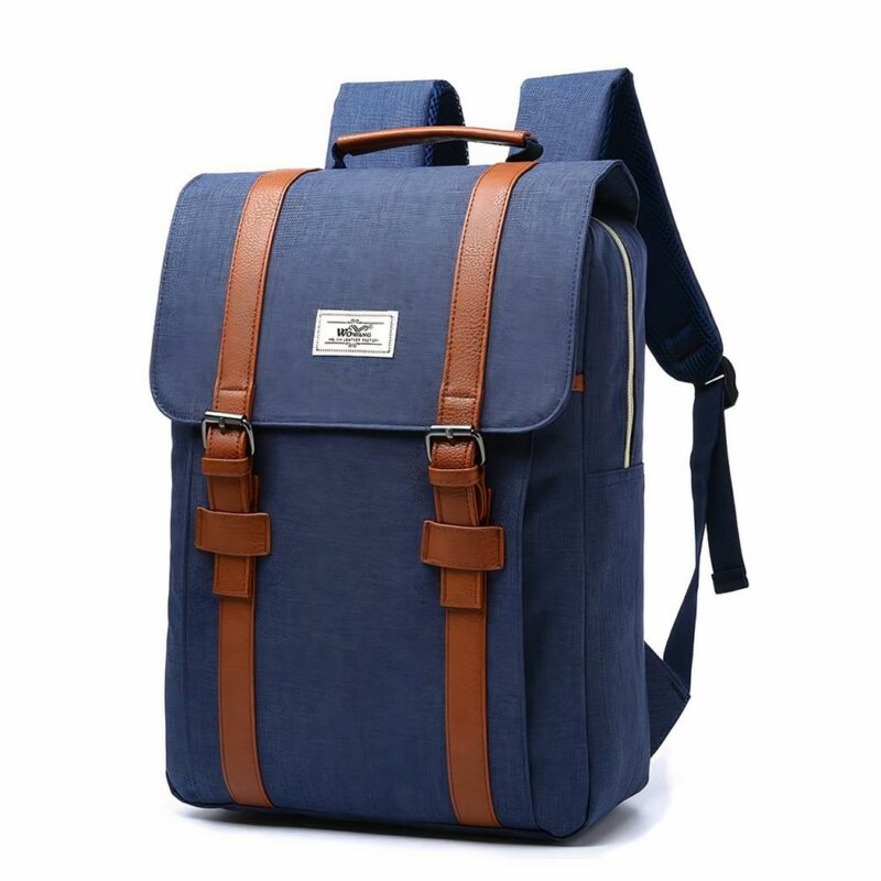 Sac à dos en tissu style vintage - Bleu - Sac à dos scolaire Sac à dos