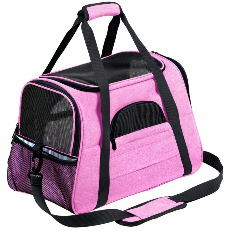 Sac à dos de voyage en maille pour animaux - Rose, M - Chat Chien