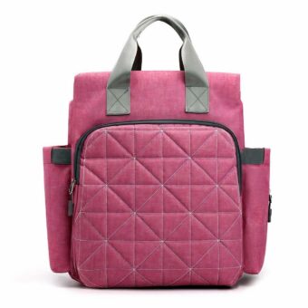 Sac à couches en nylon pour bébé - Rose foncé - Sac à main Couche