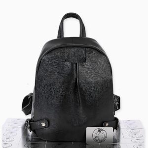Ce sac à dos luxueux en cuir noir est une pièce indispensable pour tous les amateurs de mode.