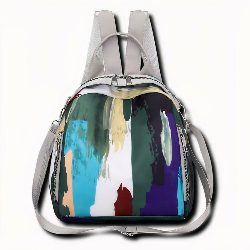 Ce sac à dos femme à motif jet d'encre est un accessoire idéal pour les fashionistas qui aiment les couleurs vives et les imprimés originaux.