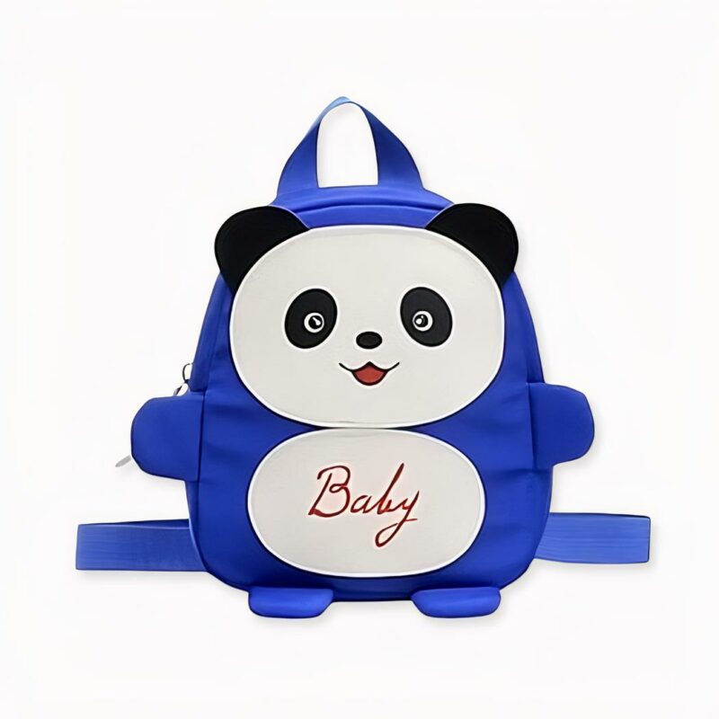 Petit sac à dos d'écolier panda bleu, bonne qualité et très à la mode.