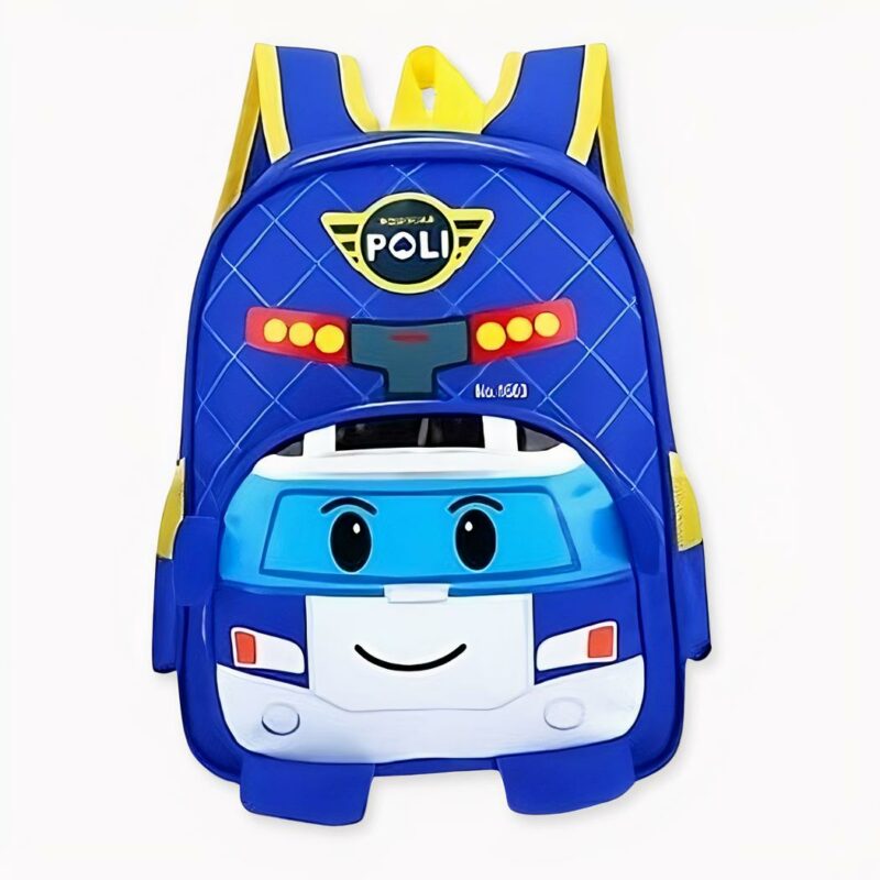 Sac à dos Robocar Poli pour enfant bleu, bonne qualité et très à la mode.