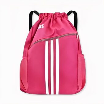 Sac à dos de sport simple et pratique, couleur rose.