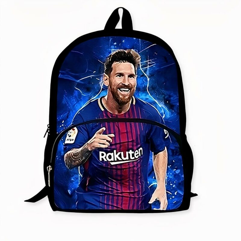 Sac à dos enfant imprimé Messi, couleur bleu. Bonne qualité et très tendance.