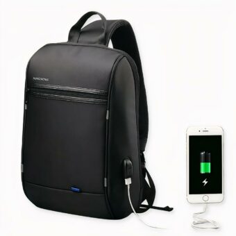 Sac à dos épuré noir avec compartiment ordinateur - Sac à dos pour ordinateur portable Sac d'ordinateur portable