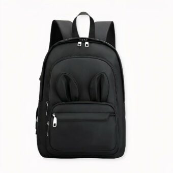 Sac à dos fille avec oreilles de lapin, couleur noir. Bonne qualité et très à la mode.