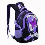 Sac à dos fille coloré motif papillon violet et noir. Bonne qualité et très à la mode.