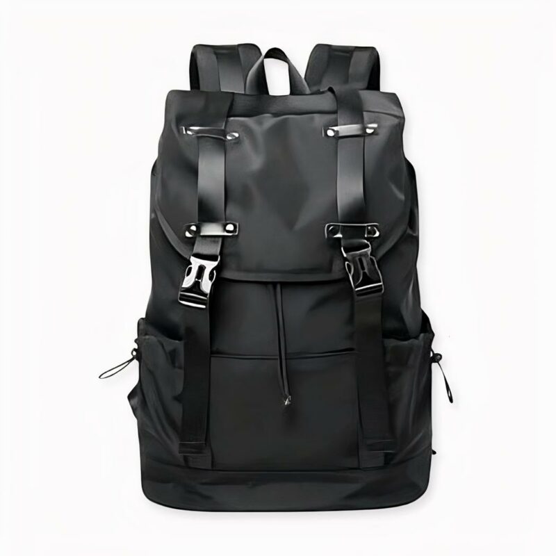 Sac à dos noir avec deux sangles pour homme, couleur noir, bonne qualité et très tendance.