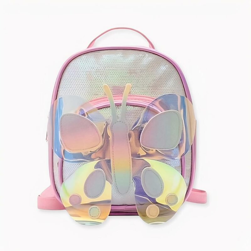 Sac à dos papillon à paillettes, couleur rose. Bonne qualité et très à la mode.