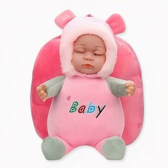 Sac à dos peluche bébé 3D rose, bonne qualité et très à la mode.