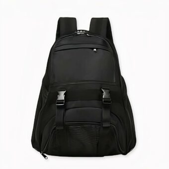 Sac à dos sport avec poche pour ballon noir avec un fond blanc