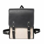 Sac à dos cuir deux tons pour femme - Noir - sac de messager Sac à main
