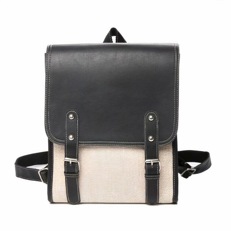 Sac à dos cuir deux tons pour femme - Noir - sac de messager Sac à main