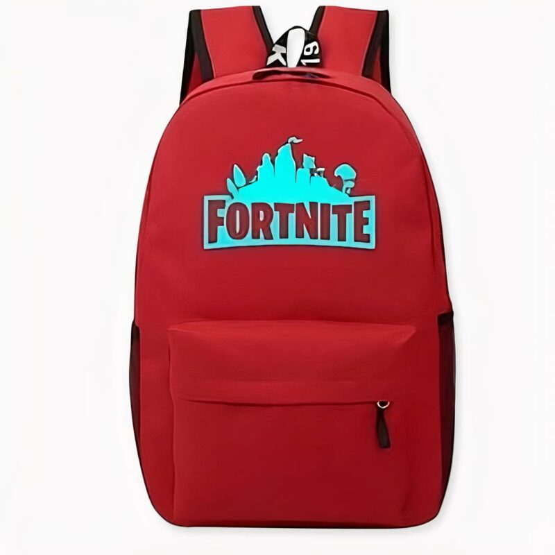 Sac à dos Fortnite couleur unie en rouge. Bonne qualité et très à la mode.
