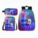 Sac à dos Fortnite lama avec fond étoilé. Bonne qualité et très pratique.
