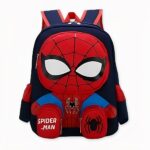 Sac à dos tout doux Spider-Man rouge et bleu avec un fond blanc