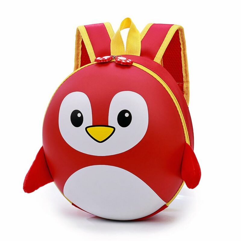 Sac à dos pingouin en coque rigide pour enfants rouge et blanche
