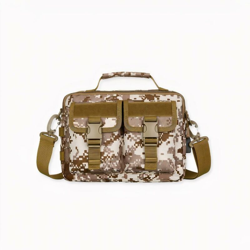 Découvrez ce sac à bandoulière militaire camouflage, sa forme et ses différents coloris lui confère de l'élégance. Pratique des sacs militaires avec plusieurs compartiments de rangements. Que ce soit pour vos activités extérieures ou vos sorties quotidiennes, vous allez apprécier sa résistance, sa praticité et la possibilité de recharger partout vos outils numériques.