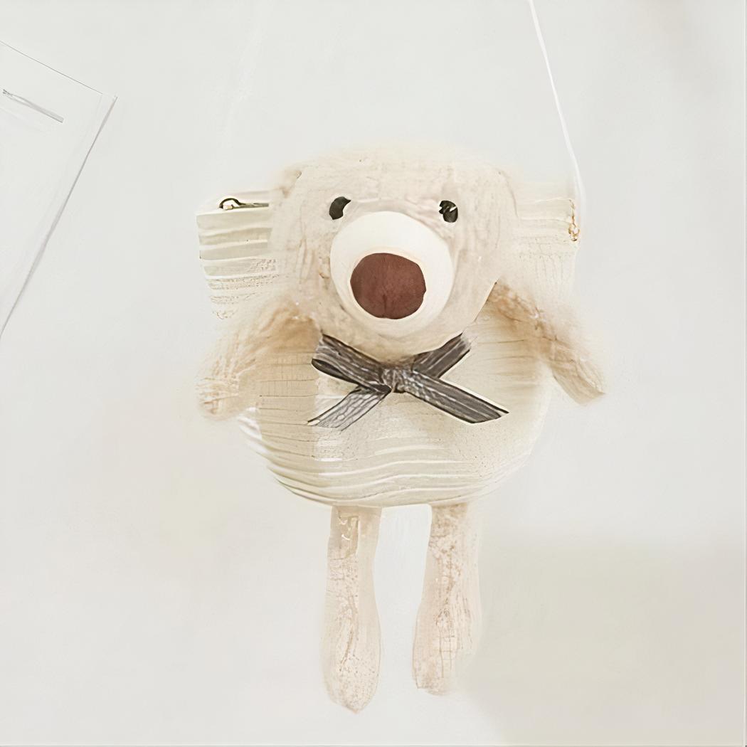 Sac à bandoulière en paille colorée avec ourson – Image 9