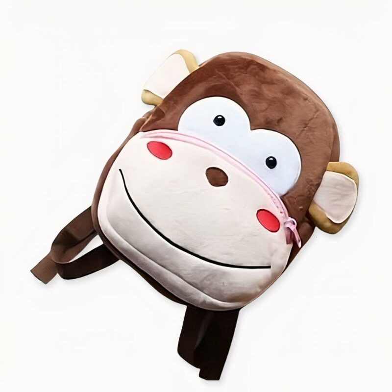 Sac à dos singe en peluche pour enfants avec grande bouche
