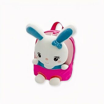 Sacs à dos d'école en peluche de lapin pour enfants rose, bonne qualité et très à la mode.