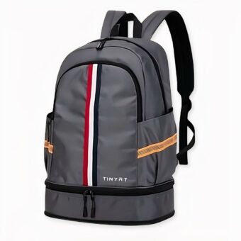 Sac à dos pliable avec emplacement spécial pour chaussures avec poches latérales et drapeau francais