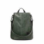 Sac à dos en cuir véritable pour femmes vert de haute qualité