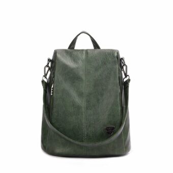 Sac à dos en cuir véritable pour femmes vert de haute qualité