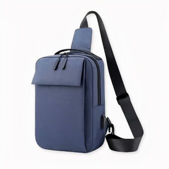 Sac à bandoulière en Nylon pour homme bleu avec un fond blanc