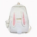 Sac à dos oreilles de lapin blanc et rose. Bonne qualité et très tendance.
