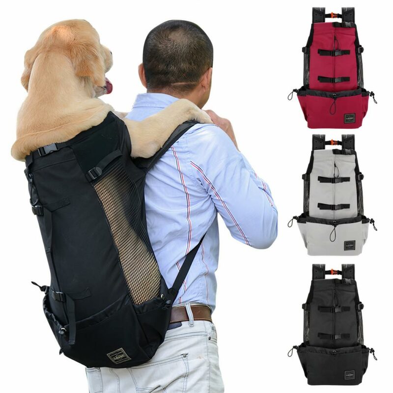 Sac à dos pour chiens de grande taille noir avec latéral respirante
